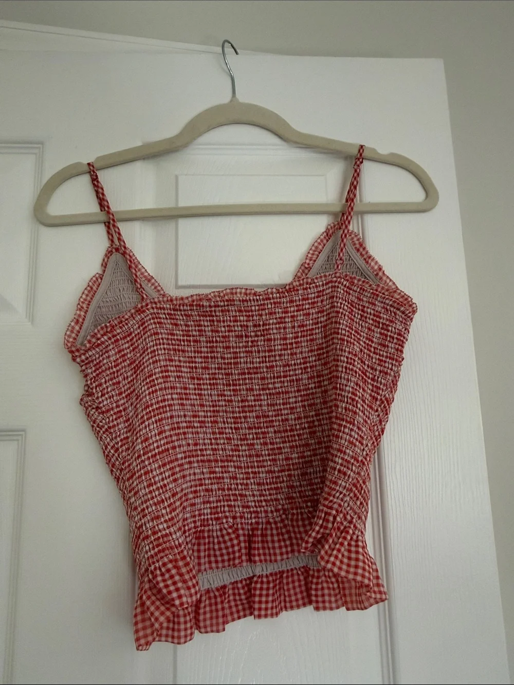 Aritzia smocked gingham